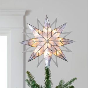 Balsam Hill New Unused Blue 11” double sided Starburst tree topper with